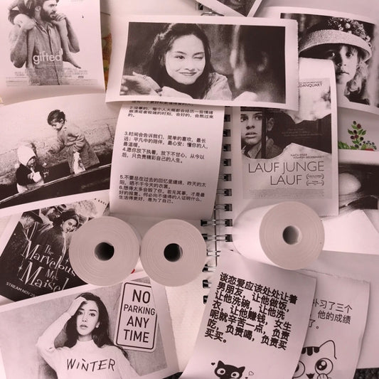 Thermal label paper rolls with white cores among printed materials
