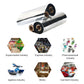 Pair of stacked thermal transfer ribbon rolls with silver coating and black outer edges