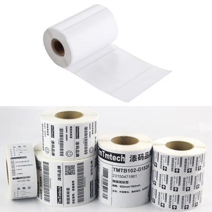 57x40mm roll of white thermal label paper, blank adhesive labels on liner