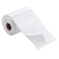 White thermal label paper roll with labels peeling off the backing liner