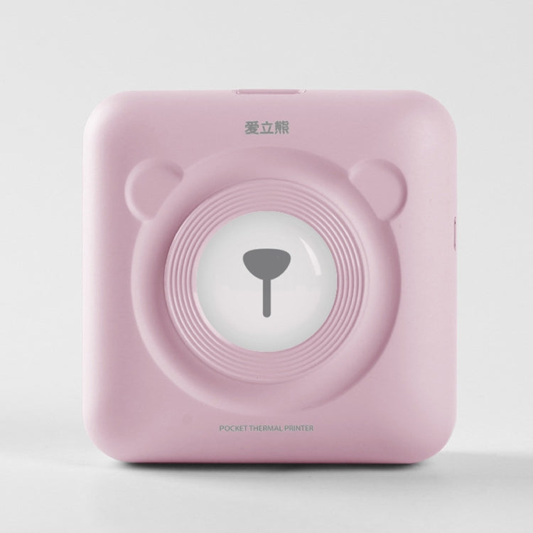 Pink bear-shaped A6 portable inkless thermal pocket printer