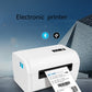 Portable thermal ticket printer with front slot and sample receipt labels