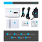 Thermal printer product kit contents with cables, drive disc, and manual card