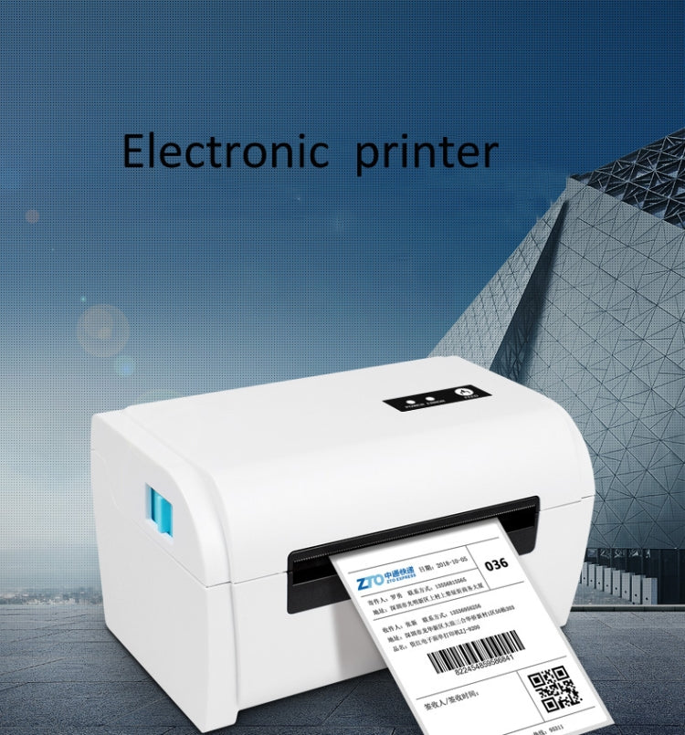 White portable USB thermal ticket printer with ticket partially ejected