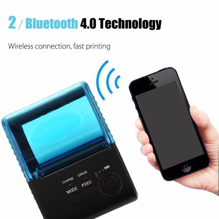 Bluetooth receipt thermal printer wirelessly connected to a smartphone