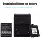 Bluetooth receipt thermal printer with detachable Li-ion battery pack