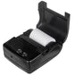 Black portable receipt matrix printer with open lid and paper roll