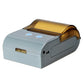Portable Bluetooth thermal receipt printer with amber lid and visible side ports