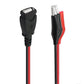 USB-A female power extension cable with black connector and red wire leads