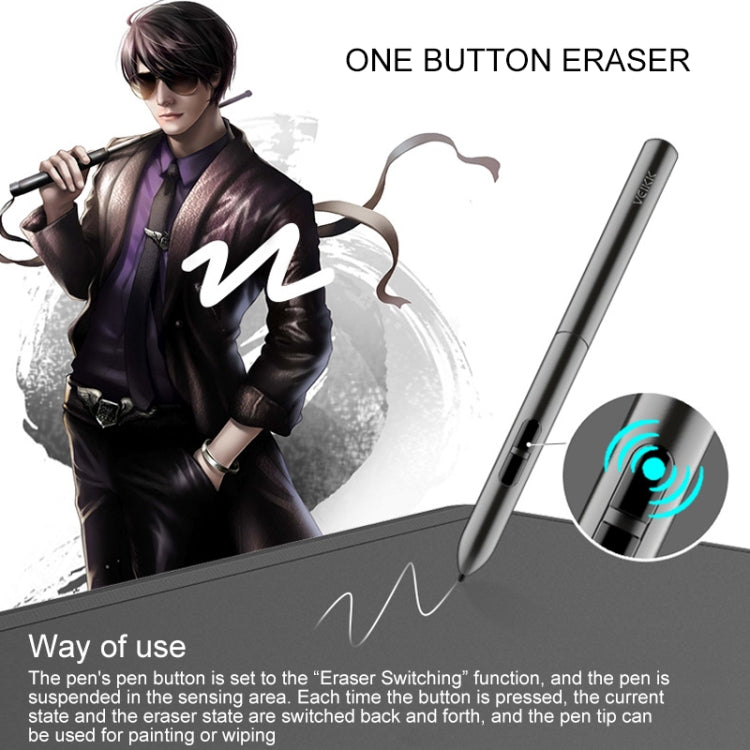 Smart touch graphic tablet with stylus pen and one-button eraser tip