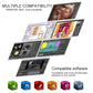 Smart touch graphic tablet shown at angles with software thumbnails on screen