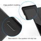 Graphic drawing tablet back with textured grip and four-position non-slip mat, dark gray surface