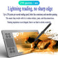 Gray graphic tablet with black stylus hovering over a digital landscape painting