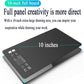10-inch black drawing tablet with shortcut icons on top, angled view