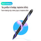 Black stylus pen with glowing touch effect, close-up view