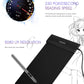 Black electronic graphic tablet with stylus pen and cable connection