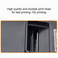 Thermal printer print head area with dark cover and metal guide rails