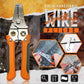 Multi-functional wire splitting pliers with orange grips and silver metal jaws
