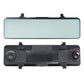 Black rearview-style car dash cam with wide screen and front lens