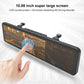 Rearview car dash cam with large touch screen and mounting brackets