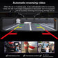 Car dash cam displaying rear reversing image with guide lines