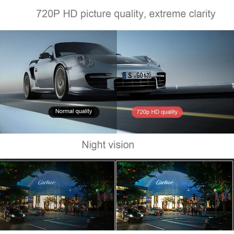 Dash cam night vision display showing road scene view on screen