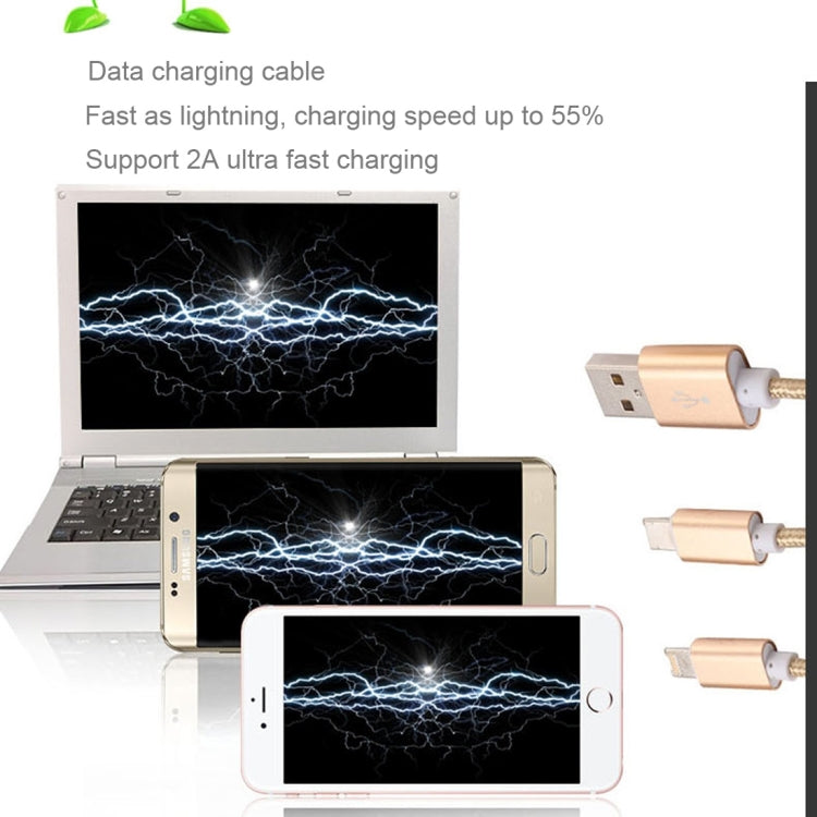Data charging cable with laptop and phones showing lightning-speed charging graphic