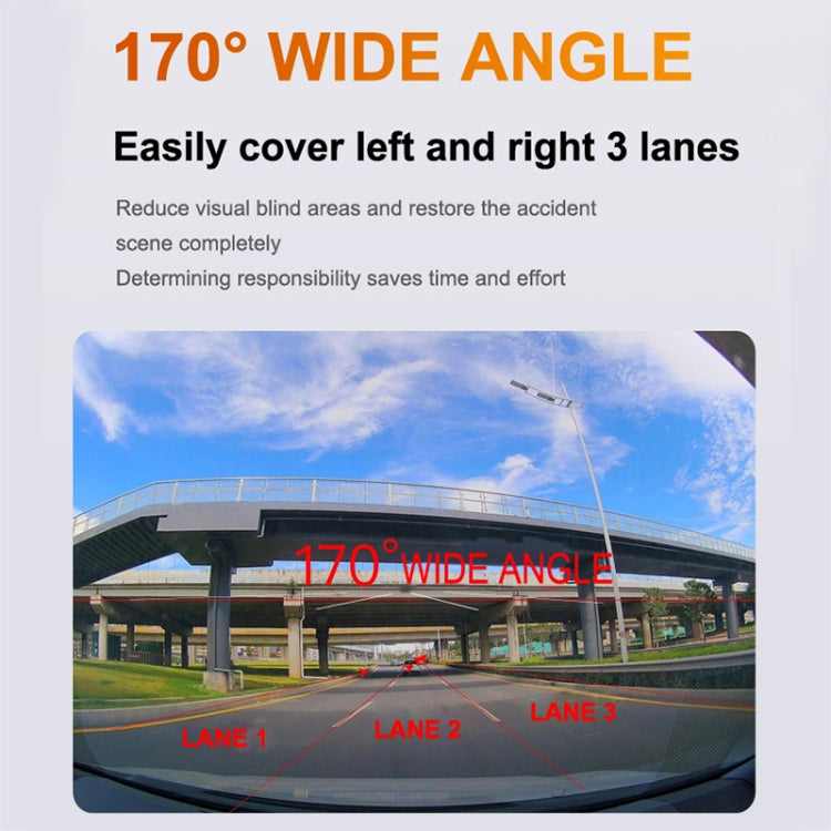 Dashcam wide-angle footage preview showing road lanes from a high viewpoint