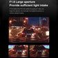 Large-aperture dashcam night footage comparison with city road and traffic details