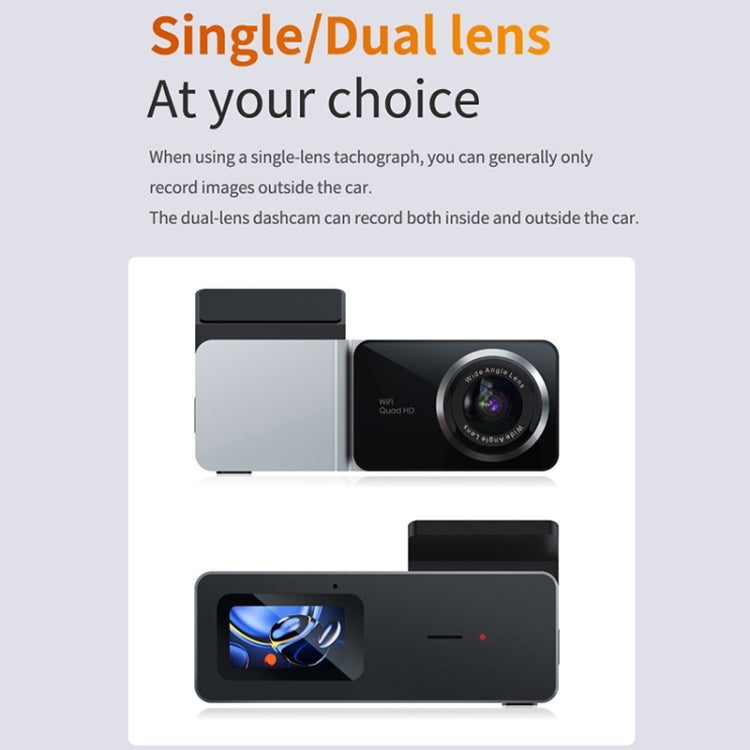 Single or dual-lens dashcam setup with camera unit and LCD monitor