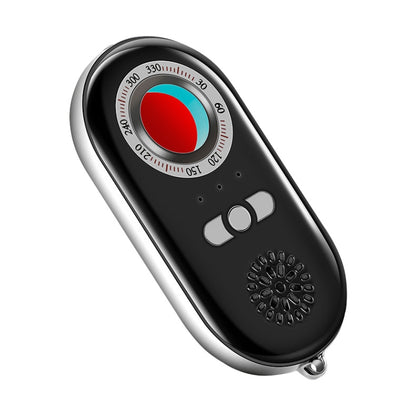 Black handheld vibration security alarm with red/blue dial and speaker grill