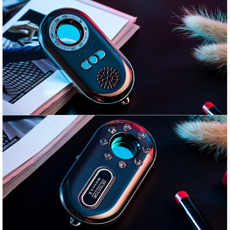 Black key fob anti-theft alarm with blue light ring and control button