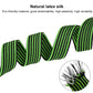 Elastic binding rope with stitched weave, green and black striped strap