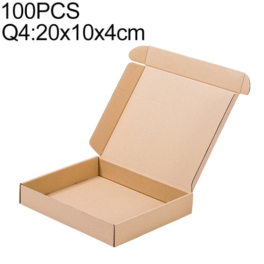 Kraft paper shipping box, open lid with hinged flaps, 20x10x4 cm size