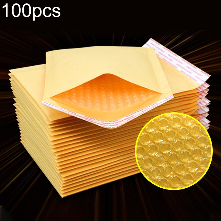 Stack of kraft paper bubble mailer envelopes with orange sealed bubble cushion insert
