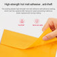 Orange kraft paper bubble mailer envelope being sealed with adhesive flap by a hand