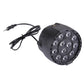 Black LED mini par light with attached power cable and circular LED lens array
