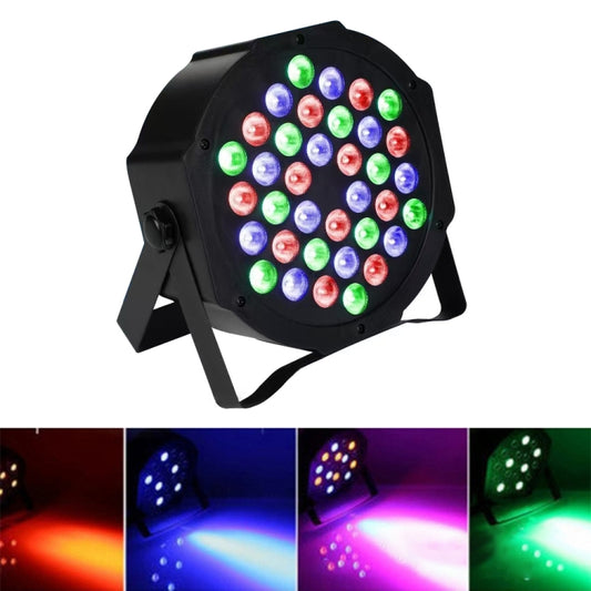 Black LED party light projector with multicolor circular LED array