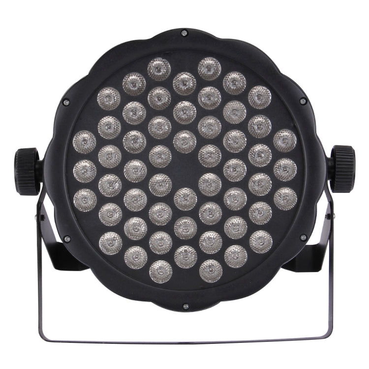 Black LED par light with many round LED bulbs, front view