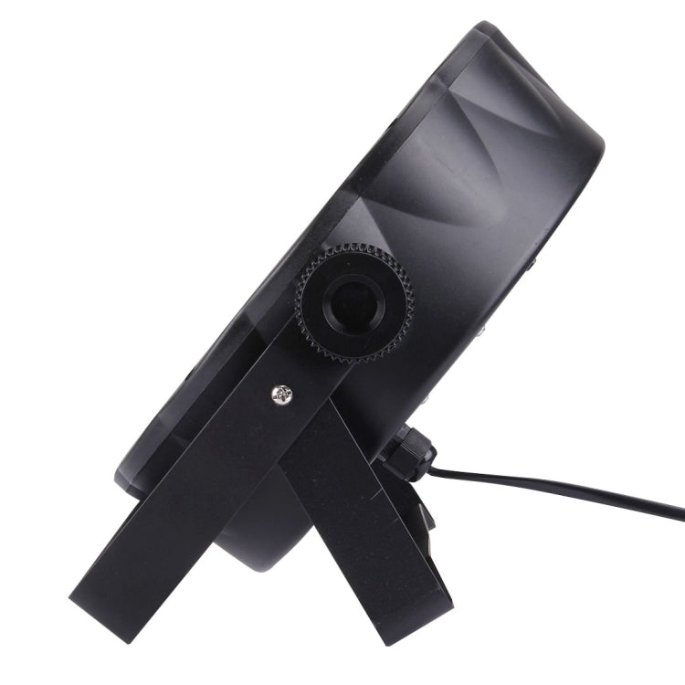 Black LED par light fixture with mounting yoke and side control knob
