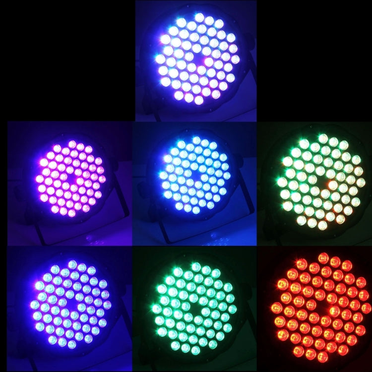 Multi-color LED par light glow from black round fixtures