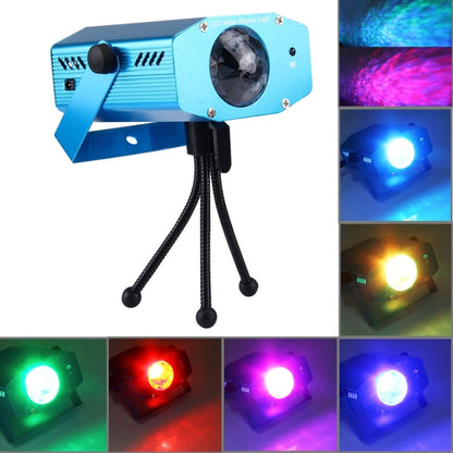 Blue mini LED water ripple projector with tripod legs and IR sensor