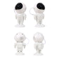 White astronaut projection lamp shown in multiple angles with speaker grille