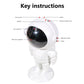 White astronaut projection lamp with visible controls and USB power socket