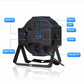 Black LED PAR light rear connections panel with DMX In/Out and menu controls