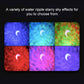 Projector night light showing multiple moon and stars light effect options