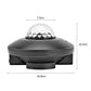 Black laser star projector light with clear faceted dome; front dimensions