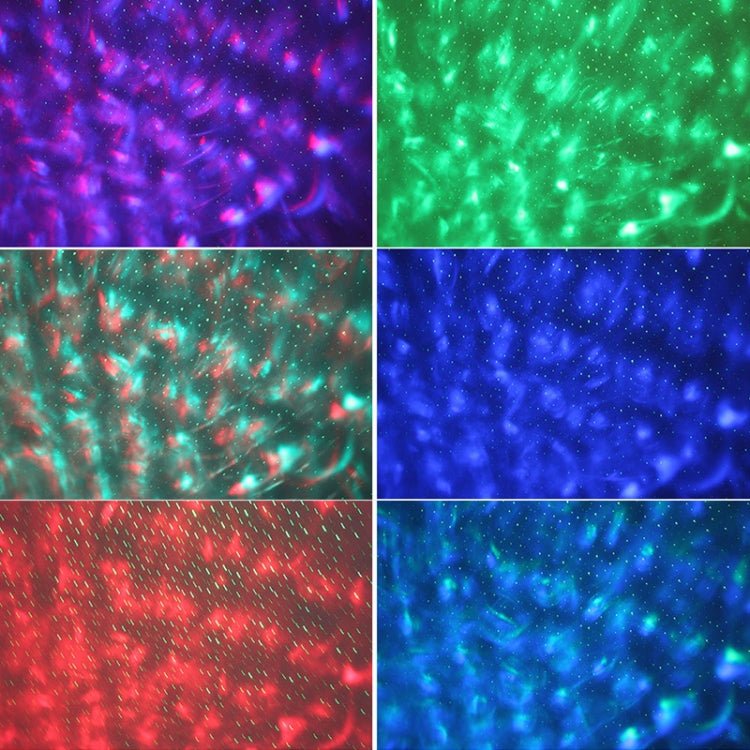 Multi-color laser star and ripple patterns from the dome projector light