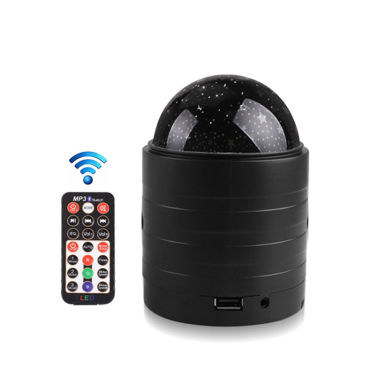 Black star projector light with dome lens and remote control, projecting starlit effect