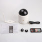 White starry sky stage light with dome lens, remote control, and power cable